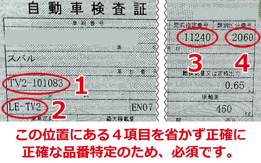 押すと拡大します 車検証の見本